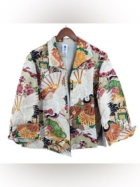 YASUKO Vintage Kimono 100% Silk Jacket Floral Made in USA